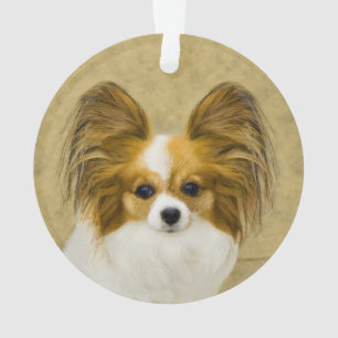 Ornamento Pintura de Papillon (Hound Tri) - Arte de Cão Ori