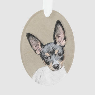 Ornamento Pintura de Rat Terrier - Arte de Cachorro Original