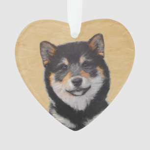 Ornamento Pintura de Shiba Inu (Preto e Marrom) - Arte Canin