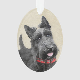 Ornamento Pintura de Terrier escocês - Arte de cão original 