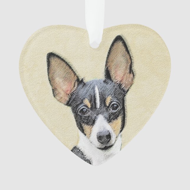 Ornamento Pintura de Toy Fox Terrier - Arte de Cachorro Orig (Frente)