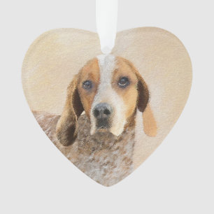 Ornamento Pintura em Coonhound Inglês Americano - Arte Cani
