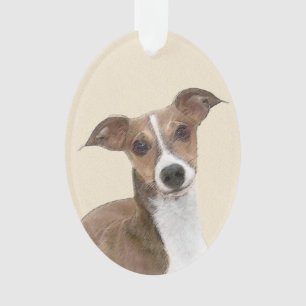 Ornamento Pintura em Greyhound Italiano - Arte de Cachorro O