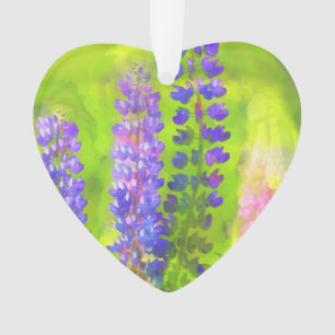 Ornamento Pintura em Lupine - Arte Flor Original
