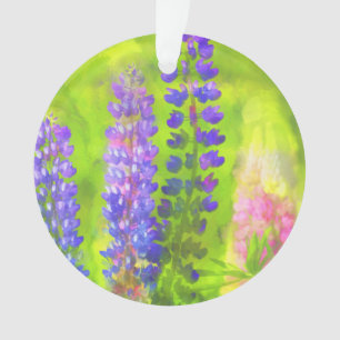 Ornamento Pintura em Lupine - Arte Flor Original