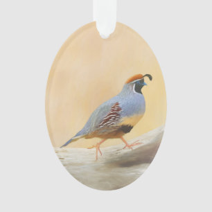 Ornamento Pintura em Quail de Gambrel — Arte original sobre 