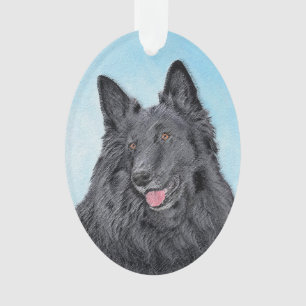 Ornamento Pintura em Sheepdog Belga - Arte em Cachorro Origi