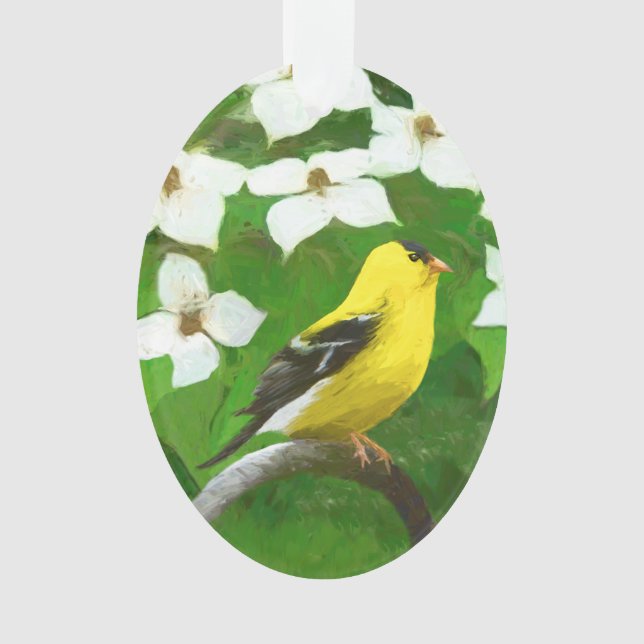 Ornamento Pintura Goldfinch - Arte Cachorra Original (Frente)