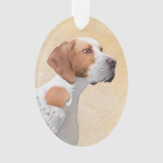 Ornamento Pintura Ponteiro - Arte Cachorra Original (Frente)