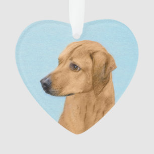 Ornamento Pintura Ridgeback da Rodésia - Arte Cão Original