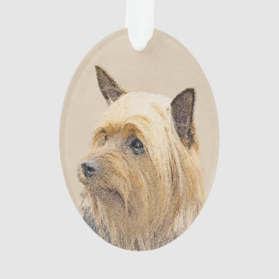 Ornamento Pintura Silky Terrier - Arte Cachorro Original Cac