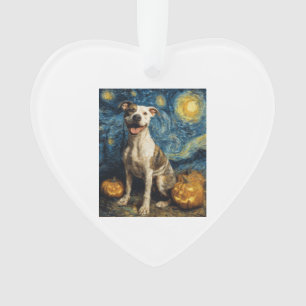 Ornamento Pit Bull Cachorro Fofo Dia das Bruxas Jack O Lante