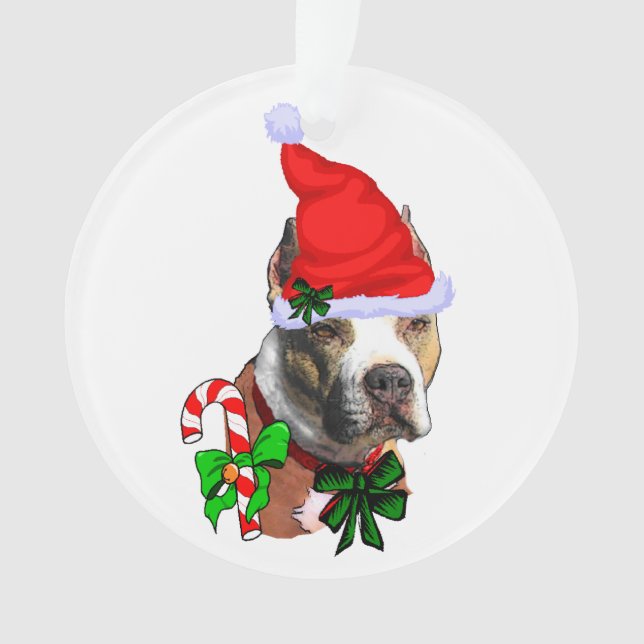 Ornamento Pit Bull Terrier Natal Americano (Frente)