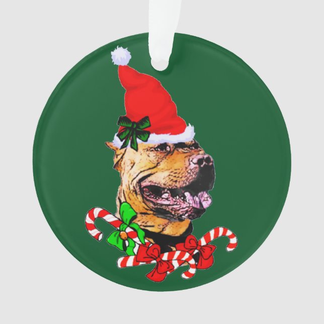 Ornamento Pit Bull Terrier Natal Americano (Frente)