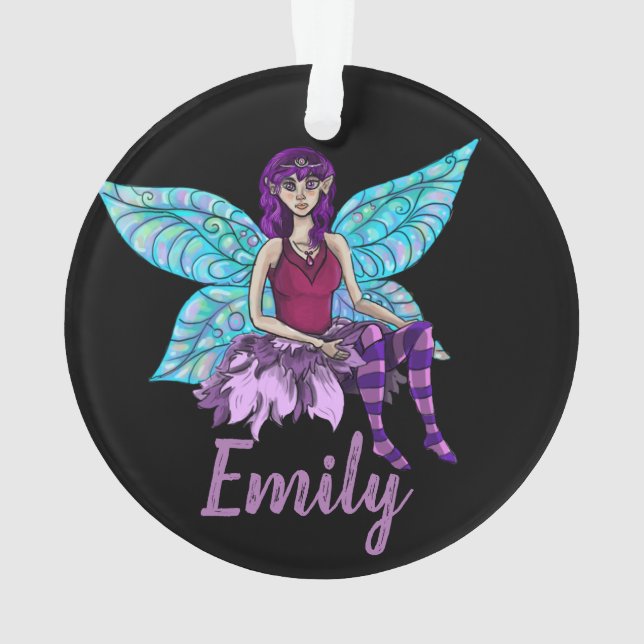 Ornamento Pixie Ala Personalizável (Verso)