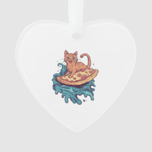 Ornamento Pizza Surf Cat � Aventura Extrema de Gato Comilão