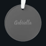 Ornamento Placa de Cinzas Elegantes Caligrafia em Nome Simpl<br><div class="desc">Procurando uma bela caligrafia com uma letra estética? Este design simples e atraente é para você. Este produto impressiona imediatamente aqueles que o veem. A design fina e saborosa refletirá imediatamente a qualidade da sua relação e da sua família.</div>