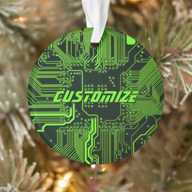 Ornamento Placa de Circuito PCB Cyber Verde Personalizada Te (Árvore)