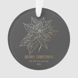 Ornamento Poinsettia Dourada Elegante em Fundo Escuro