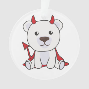 Ornamento Polar Bear Halloween Feiticeiras do Diabo Bonito