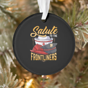 Ornamento Polícia Engraçado Bombeiro Frontliner Enfermeiro