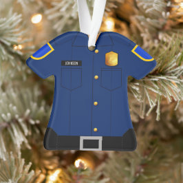 Ornamento Polícia Uniforme Profissão Azul Marinho