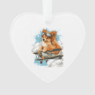 Ornamento Pomerânia Piloto � Cão Ás Voador