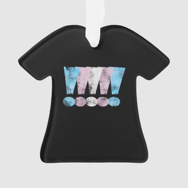 Ornamento Pontos de exclamação do orgulho do Transgender (Frente)