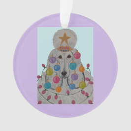 Ornamento Poodle Decorado para o Natal