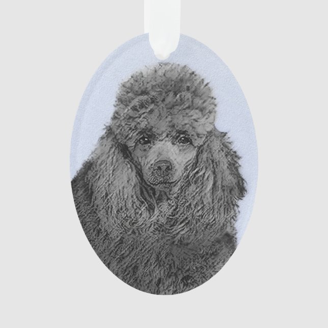 Ornamento Poodle Painting Miniature Toy Black (Frente)
