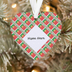 Ornamento Portugal Portuguese Flag Tiled Personalized