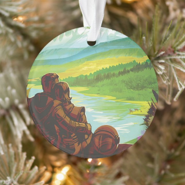 Ornamento Poster de viagens Espacial Retroativo E Missão De  (Árvore)