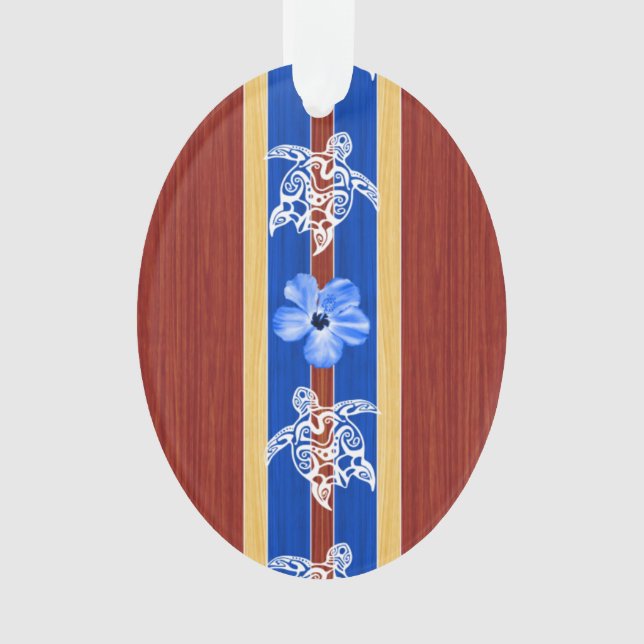 Ornamento Prancha de madeira falsificada tribal de Honu (Frente)