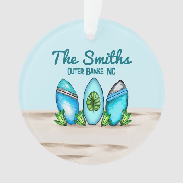 Ornamento Pranchas de Surf Retrô (Frente)