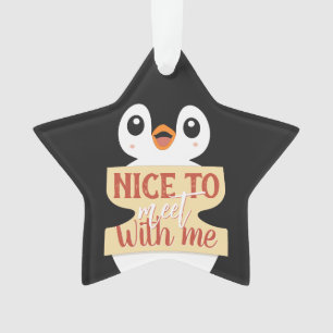 Ornamento Prazer em encontrar-me: sinal de pinguim personali
