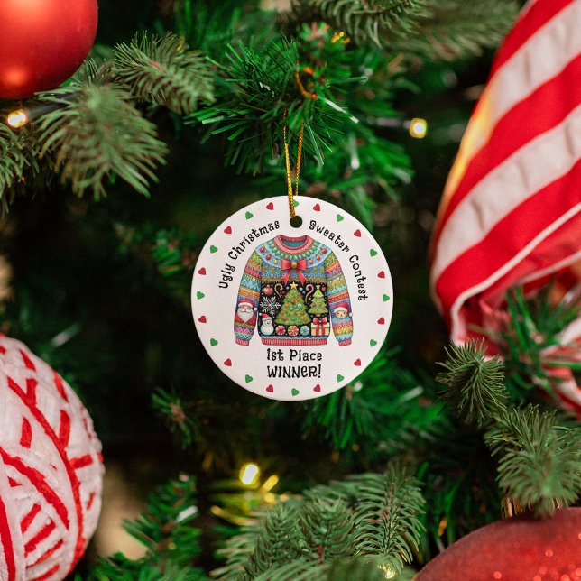 Ornamento Prêmio Vencedor do Jardim de Natal Feio (Criador carregado)