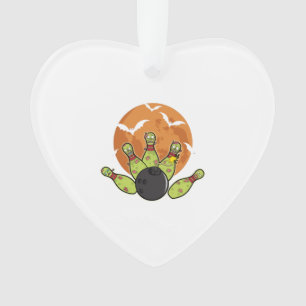 Ornamento Presente de Boliche de Halloween Zumbi Pinos Morce