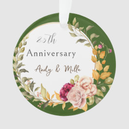 Ornamento Presente de Casamento de 25 Floral Floral Verde El