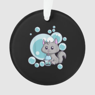 Ornamento Presente de Chá de Bolha de Gato Boba Tea Cats