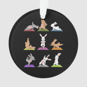 Ornamento Presente de coelho Bunny Yoga Em Yoga Poses