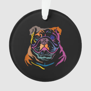 Ornamento Presente de Design de Bulldog Decorativo Colorativ