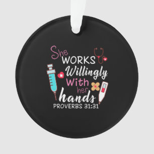 Ornamento Presente de Enfermeira Ela Trabalha Com Enfermei