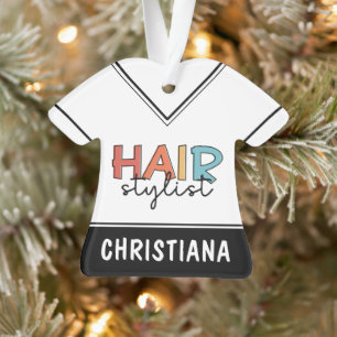 Ornamento Presente de Hairdresser de Lista de Cabelos Person