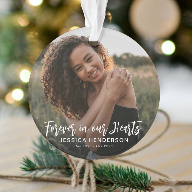 Ornamento Presente de Natal com Foto para Sempre em nossos C (Criador carregado)
