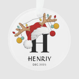 Ornamento Presente de Natal com nome em letra personalizada