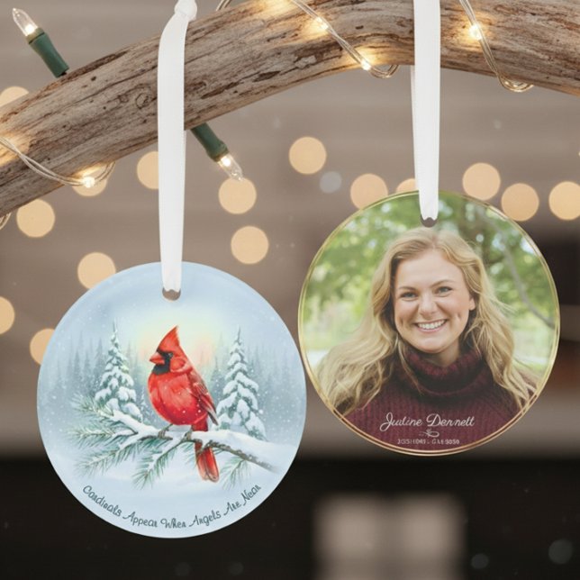 Ornamento Presente de Natal Personalizado com Foto do Cardin (Sympathy Loss of Loved One Gift, )