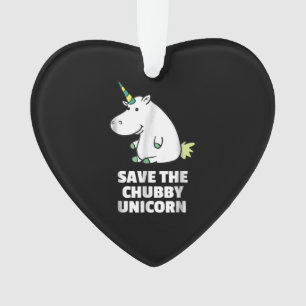 Ornamento Presente do Hippo Lover Chubby Unicorn Hippo Cut