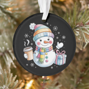 Ornamento Presente Homem de Neve Natal Férias Inverno Xmas C