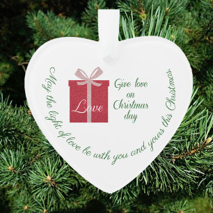 Ornamento Presente moderno de amor para o Natal