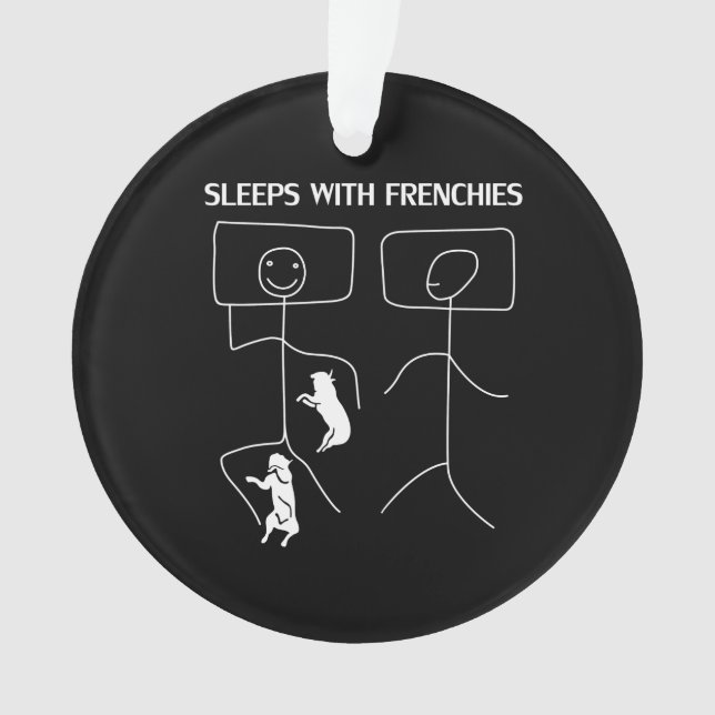 Ornamento Presente no cão | Dorme Com Francês (Frente)
